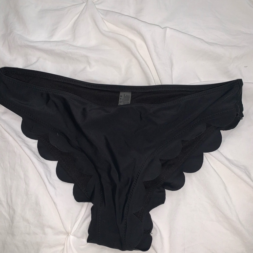 black ruffle bathing suit bottoms